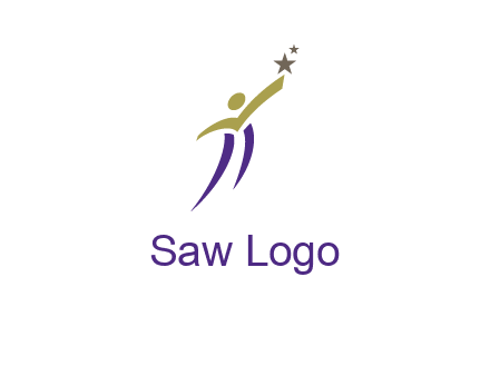 abstract people jumping to touch star graphics