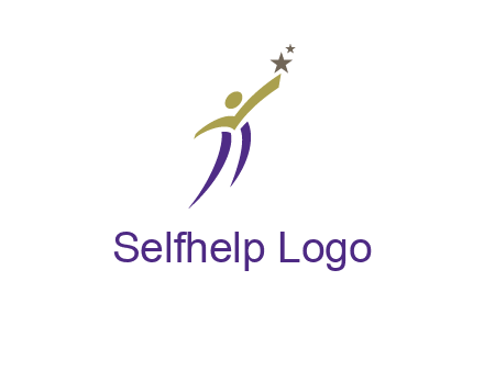 abstract people jumping to touch star graphics