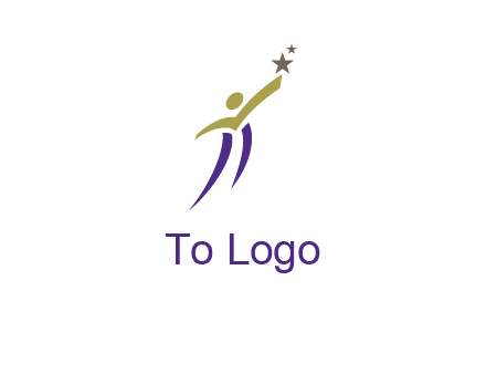 abstract people jumping to touch star graphics