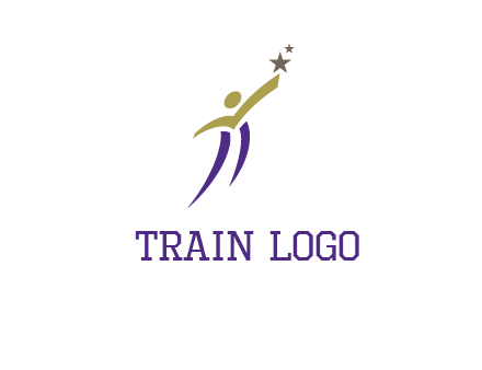 abstract people jumping to touch star graphics