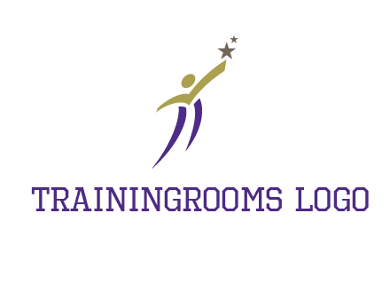 abstract people jumping to touch star graphics