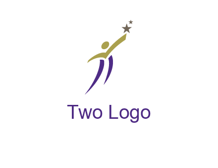 abstract people jumping to touch star graphics