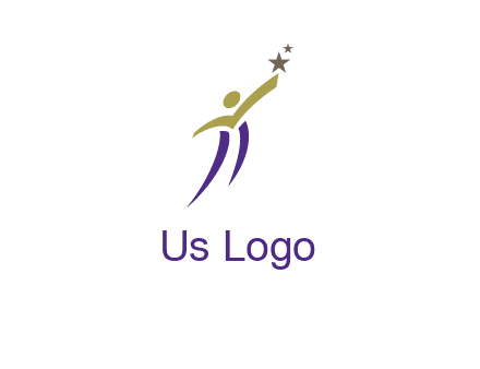 abstract people jumping to touch star graphics