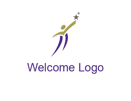 abstract people jumping to touch star graphics