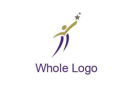 abstract people jumping to touch star graphics