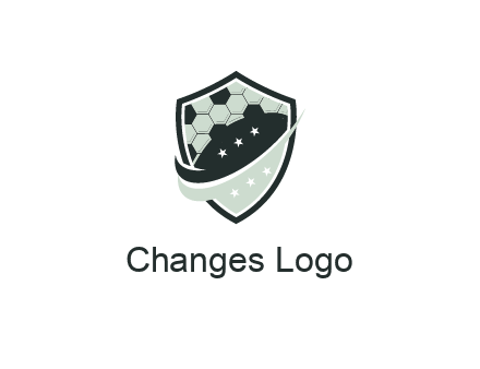 swoosh in shield with football pattern
