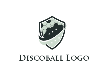 swoosh in shield with football pattern