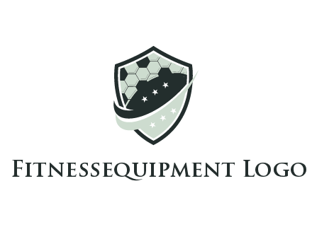 swoosh in shield with football pattern