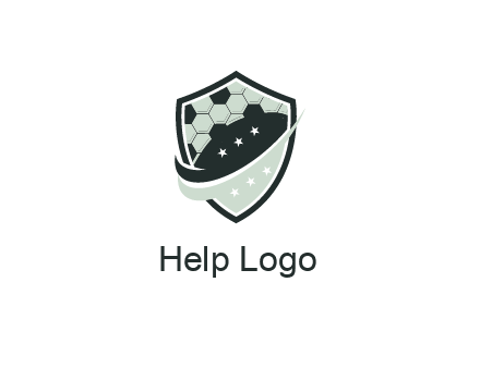 swoosh in shield with football pattern