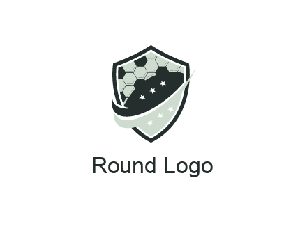 swoosh in shield with football pattern