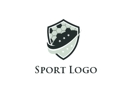 swoosh in shield with football pattern