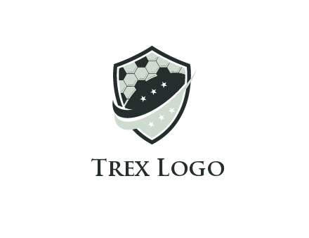 swoosh in shield with football pattern