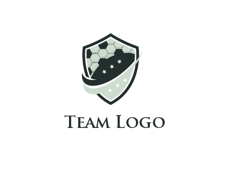 swoosh in shield with football pattern