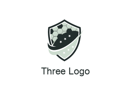 swoosh in shield with football pattern