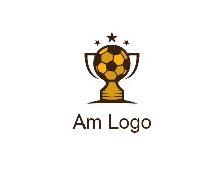 football cup with wings and stars
