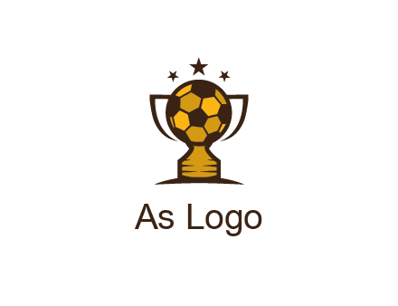 football cup with wings and stars