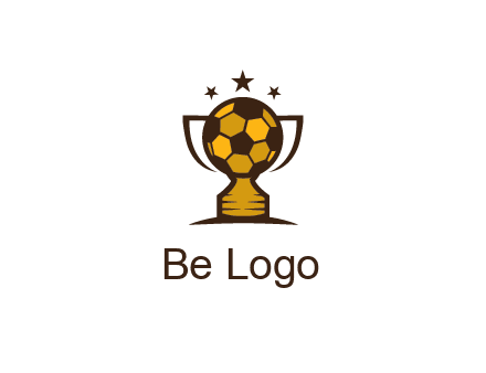 football cup with wings and stars