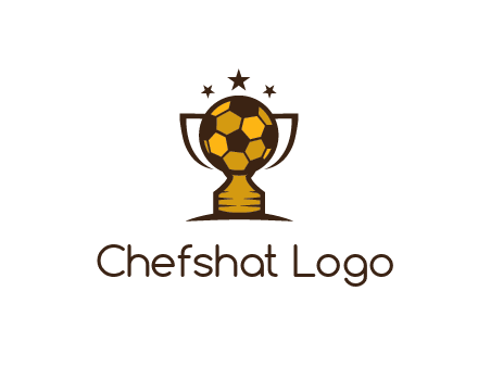 football cup with wings and stars