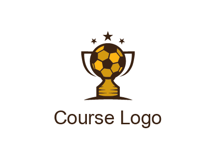football cup with wings and stars