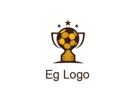 football cup with wings and stars