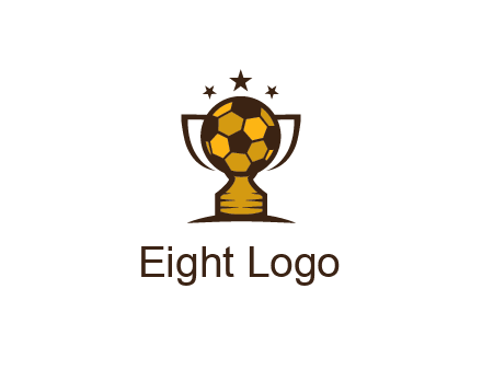 football cup with wings and stars