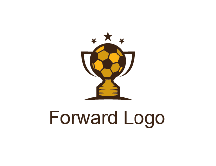 football cup with wings and stars
