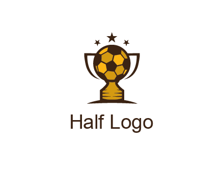 football cup with wings and stars