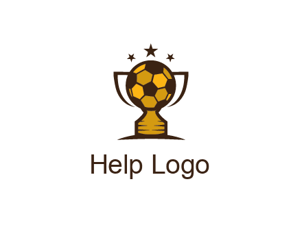 football cup with wings and stars