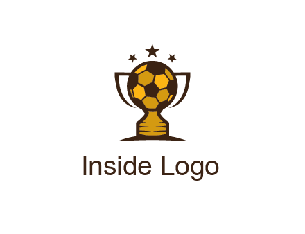 football cup with wings and stars