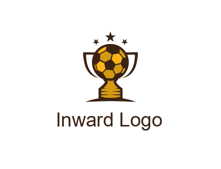 football cup with wings and stars