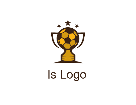 football cup with wings and stars