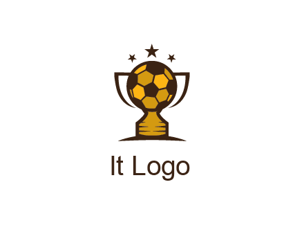 football cup with wings and stars