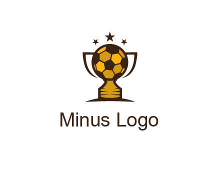 football cup with wings and stars