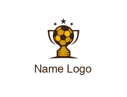 football cup with wings and stars