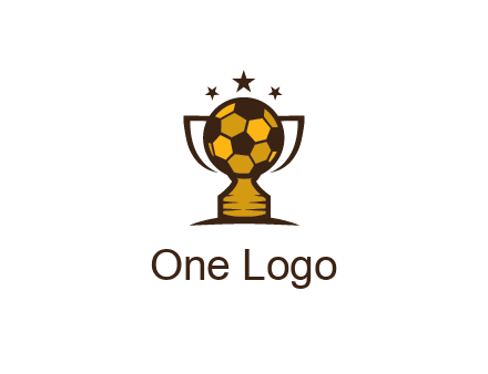 football cup with wings and stars