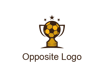 football cup with wings and stars