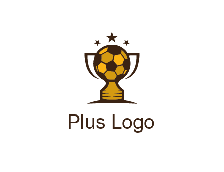 football cup with wings and stars