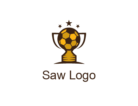 football cup with wings and stars