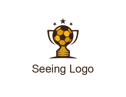 football cup with wings and stars