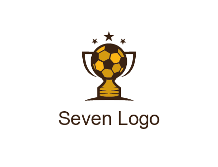 football cup with wings and stars