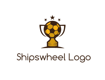 football cup with wings and stars