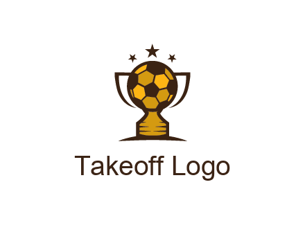 football cup with wings and stars