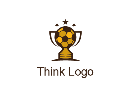 football cup with wings and stars