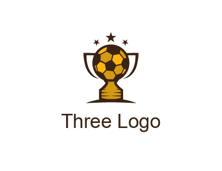 football cup with wings and stars