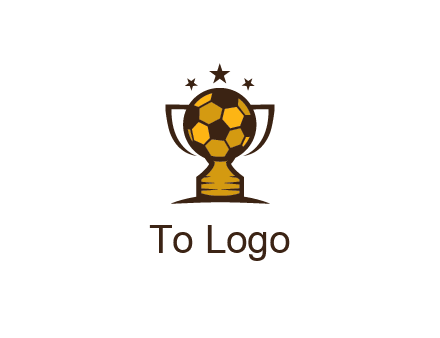 football cup with wings and stars