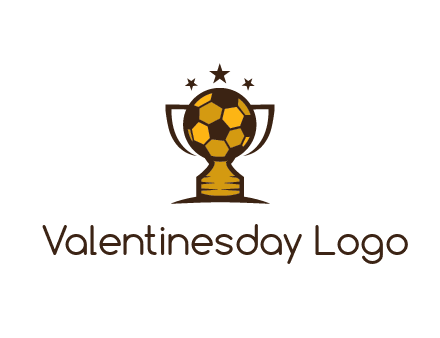 football cup with wings and stars