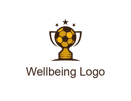 football cup with wings and stars