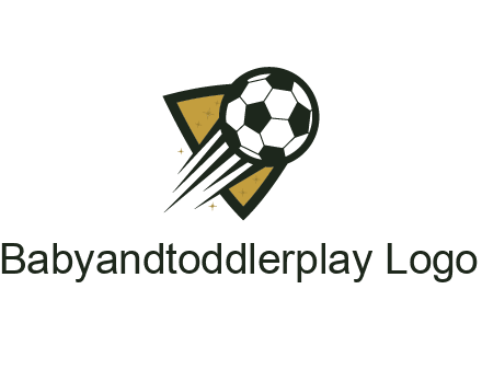 shield behind football with lines