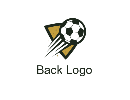 shield behind football with lines