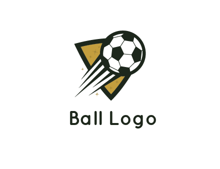 shield behind football with lines